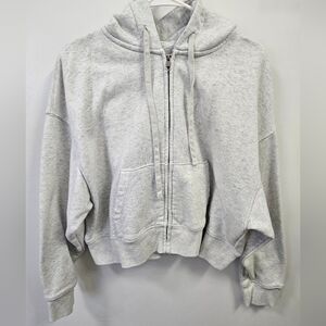 American Eagle Womens Zip Up Hoodie Large Gray